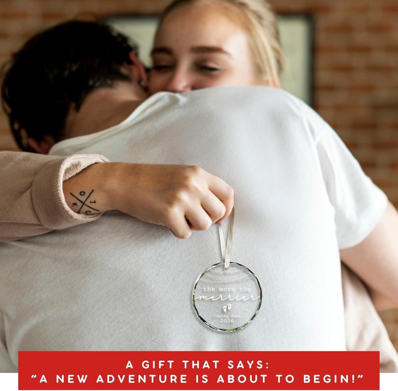 SUCHAGIFT Gifts for Expecting Parents - Expecting Parents to Be Unique Gifts - Baby Pregnancy Announcement Gift for Husband, Family, Grandparents - Glass Baby Pregnancy Announcement Ornament 2026 - Image 4